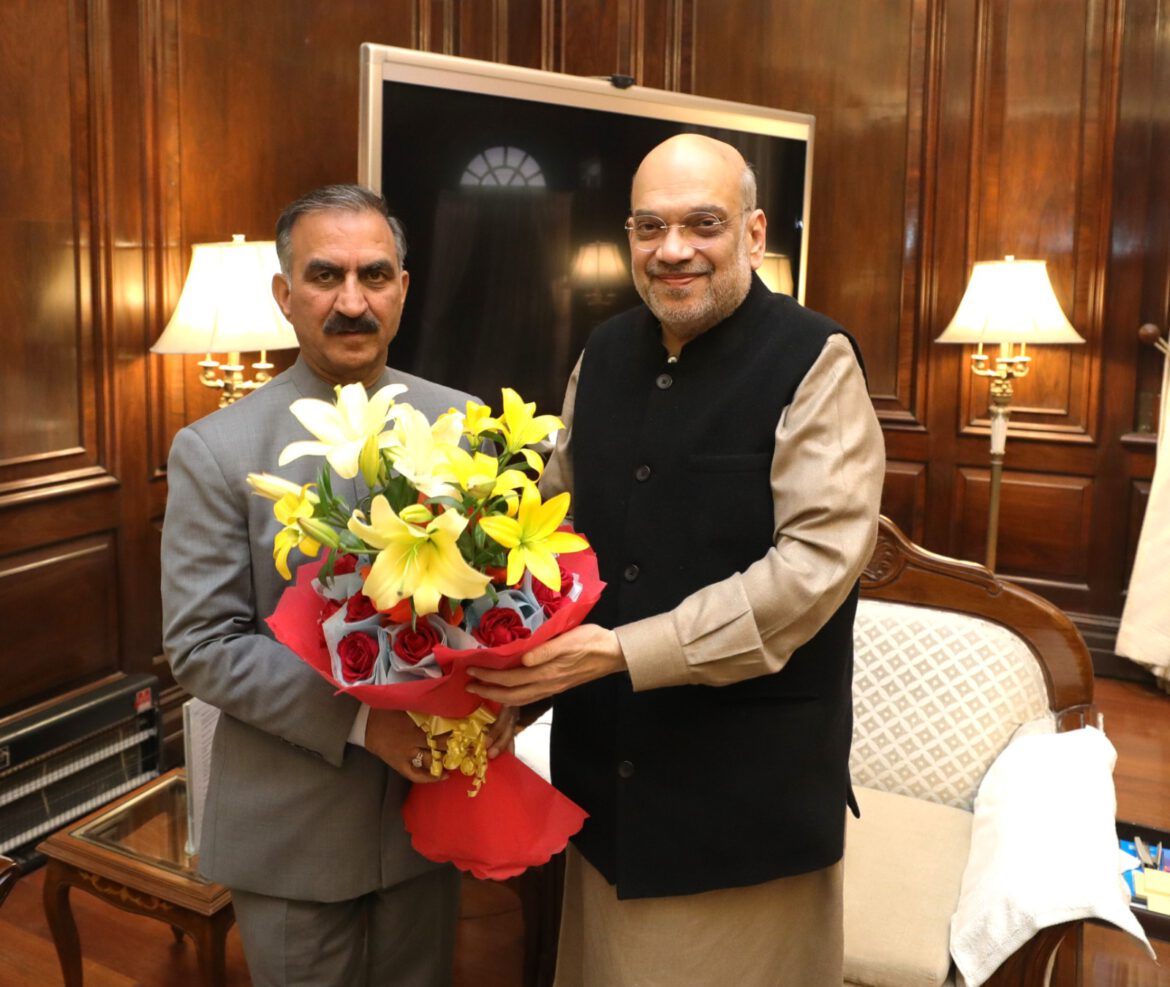 मुख्यमंत्री सुखविंदर सिंह सुक्खू ने केन्द्रीय गृह मंत्री अमित शाह से मुलाकात की,क्या बातचीत जानिए